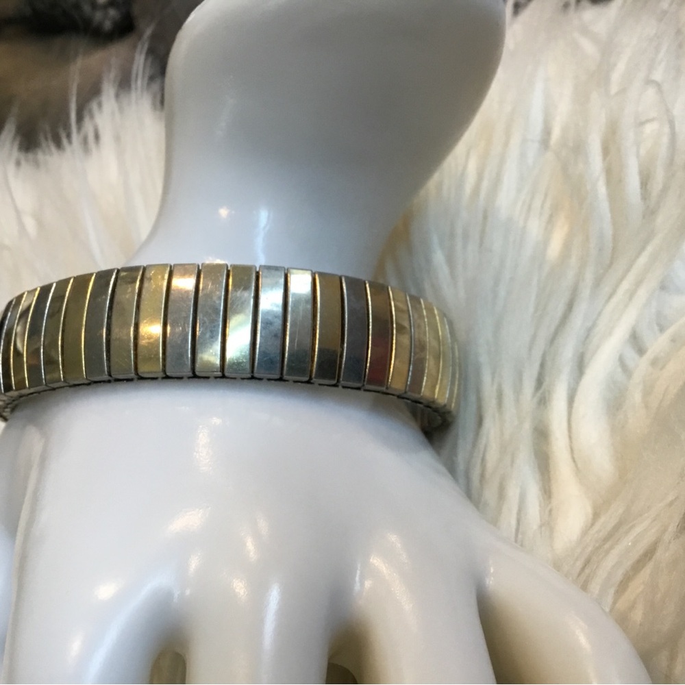 Vintage Silver and Gold Stretch Bracelet